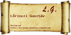 Lőrinczi Gusztáv névjegykártya